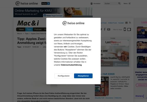 
                            1. Apples Zwei-Faktor-Schutz: Apple-ID-Anmeldung zeigt falschen Standort