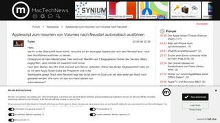 
                            11. Applescript zum mounten von Volumes nach Neustart automatisch ...