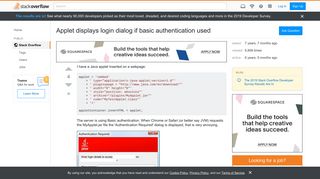 
                            2. Applet displays login dialog if basic authentication used - Stack ...