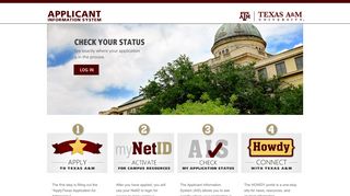 
                            2. Applicant Information System - Texas A&M University