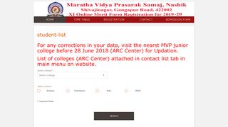 
                            7. Applicant List of MVP college - Login