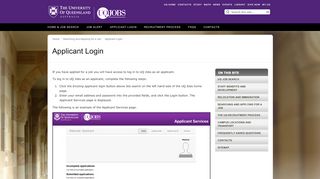 
                            3. Applicant Login - UQ Jobs - The University of Queensland, ...