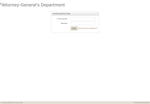 
                            13. Applicant sign in - Attorney-General's Department - PageUp