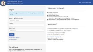 
                            9. Applicant/Licensee Services Login - Oregon Medical Board