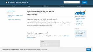 
                            10. Applicants | Help - Login - National Matching Services