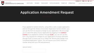 
                            10. Application Amendment Request - Undergraduate Admissions ...