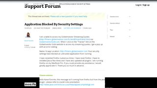 
                            13. Application Blocked By Security Settings | Firefox Support Forum ...