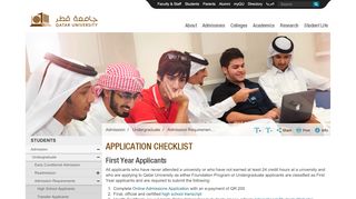 
                            7. Application Checklist | Qatar University