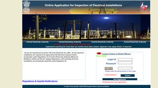 
                            3. Application for inspection of Electrical Installation - Login Form