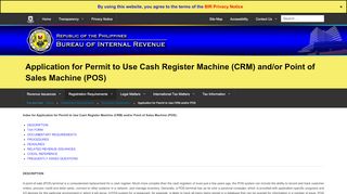 
                            2. Application for Permit to Use CRM and/or POS - Bureau of ... - BIR