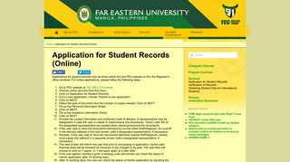 
                            7. Application for Student Records (Online) | Far Eastern University