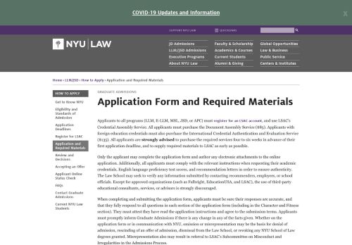 
                            4. Application Form and Required Materials | NYU School of Law