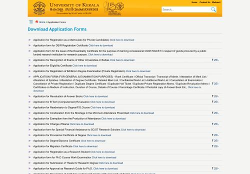 
                            8. Application Forms - UNIVERSITY OF KERALA