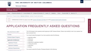 
                            7. Application Frequently Asked Questions | Graduate School at The ...