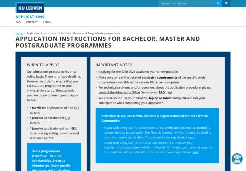 
                            8. Application instructions for Bachelor, Master and ... - KU Leuven