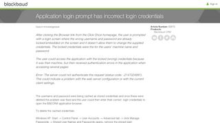 
                            9. Application login prompt has incorrect login credentials - Blackbaud ...