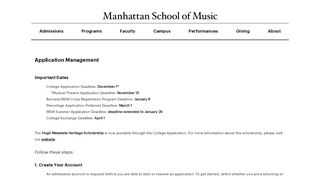 
                            6. Application Management - Admissions - Manhattan School of Music