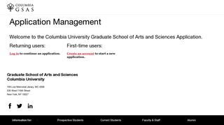 
                            1. Application Management - Columbia University