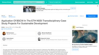 
                            6. Application Of BSCW In The ETH NSSI ... - ResearchGate
