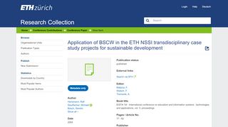 
                            2. Application of BSCW in the ETH NSSI transdisciplinary case study ...