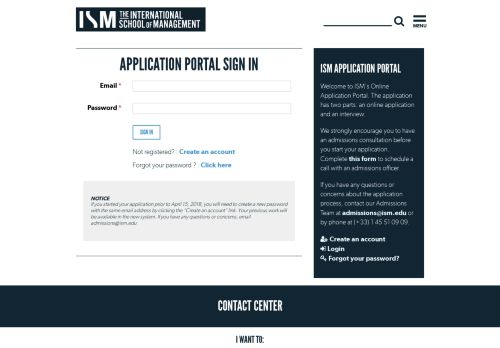 
                            11. Application Portal - Sign in - International School of Management