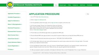 
                            6. Application Procedure - Petroleum Training Institute,Effurun, Delta State