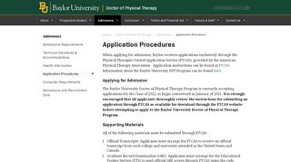 
                            12. Application Procedures | Doctor of Physical Therapy (DPT) | ...