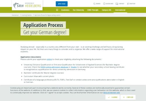 
                            11. Application Process for Degree seeking students - SRH Hochschule ...