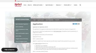 
                            4. Application - Sports Education - Sport Singapore