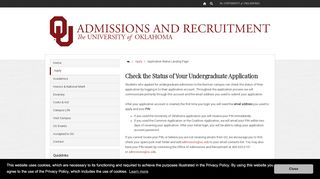 
                            1. Application Status Landing Page - University of Oklahoma