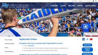 
                            12. Application Status | Middle Tennessee State University