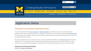 
                            7. Application Status | Undergraduate Admissions
