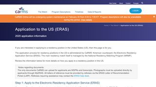 
                            12. Application to the US (ERAS) - CaRMS