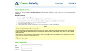 
                            3. Application to Write | The Content Authority - Content Development ...