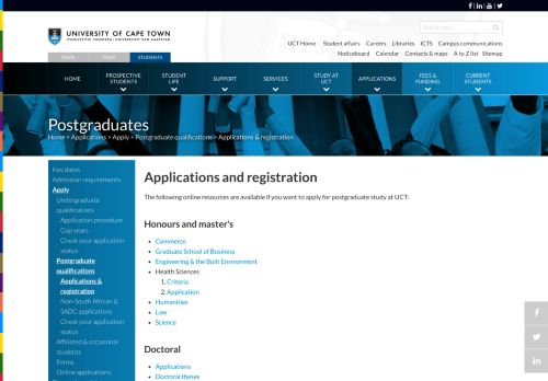 
                            6. Applications and registration | UCT Students