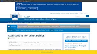 
                            3. Applications for scholarships | EACEA