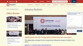 
                            4. Applications for the Young India Fellowship are ... - Ashoka University