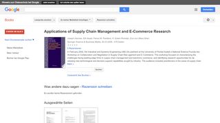 
                            11. Applications of Supply Chain Management and E-Commerce Research
