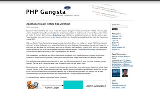 
                            1. Applikationslogin mittels SSL-Zertifikat at PHP Gangsta – Der PHP ...