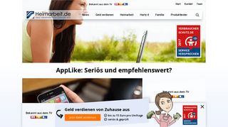 
                            12. AppLike: Seriös und empfehlenswert? | Heimarbeit.de √