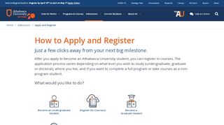 
                            11. Apply and Register : Athabasca University