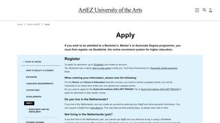 
                            8. Apply | ArtEZ