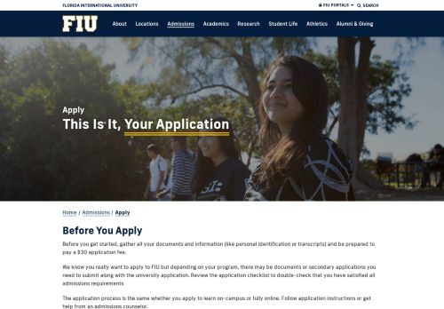
                            13. Apply | Florida International University in Miami, FL