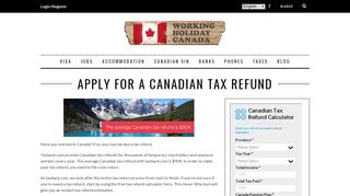 
                            11. Apply for a Canadian Tax Refund » WorkingHolidayinCanada.com