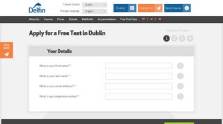 
                            3. Apply for a Free Test in Dublin - Delfin - Delfin English School