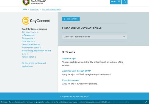 
                            2. Apply for a job with the City - City of Cape Town
