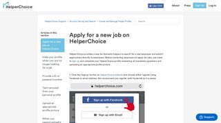 
                            6. Apply for a new job on HelperChoice – HelperChoice Support