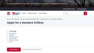 
                            13. Apply for a standard AUSkey | Service NSW