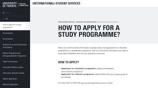 
                            10. Apply for a study programme | University of Twente