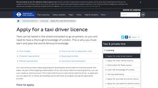 
                            6. Apply for a taxi driver licence - Transport for London